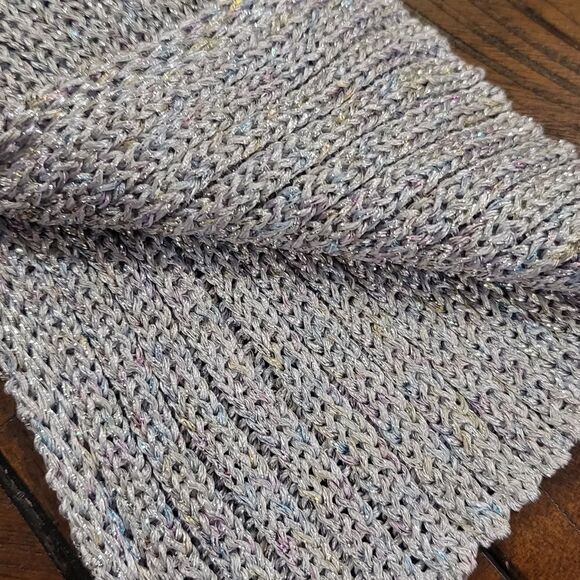 Free People Silver & Rainbow Knit Asymmetrical Sweater Small NWOT - Picture 8 of 8